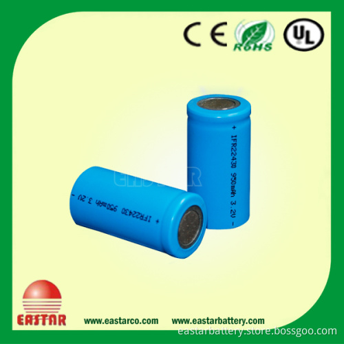 Hot Sale! Ifr22430p 950mAh Lithium Ion Battery 3.2V